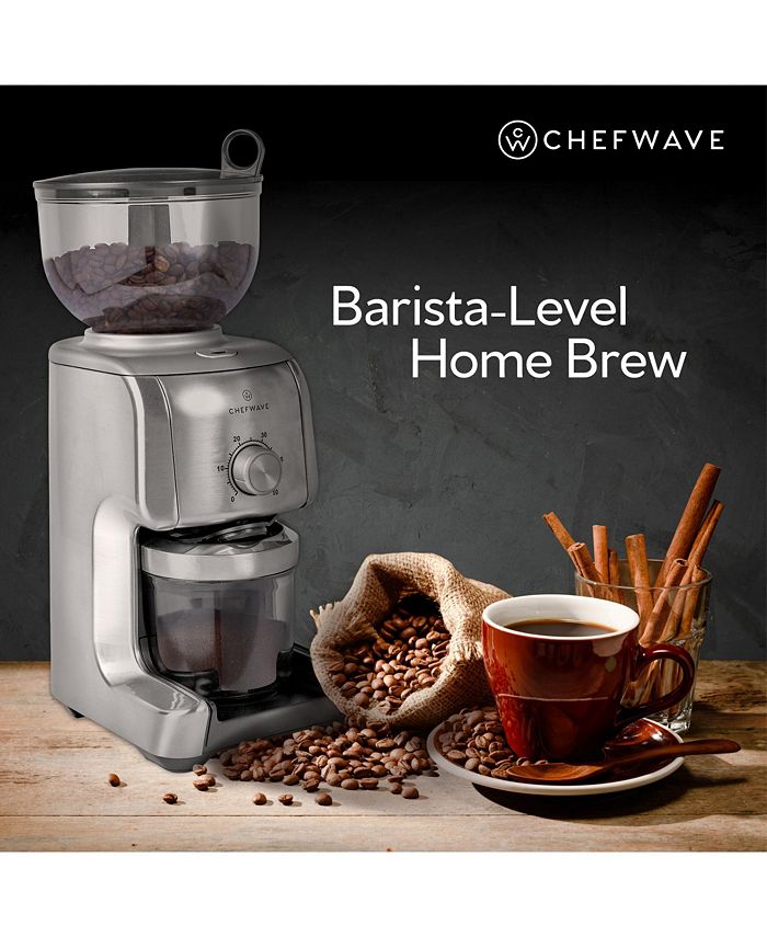 ChefWave Bonne Conical Burr Coffee Grinder (Stainless Steel) - Bed