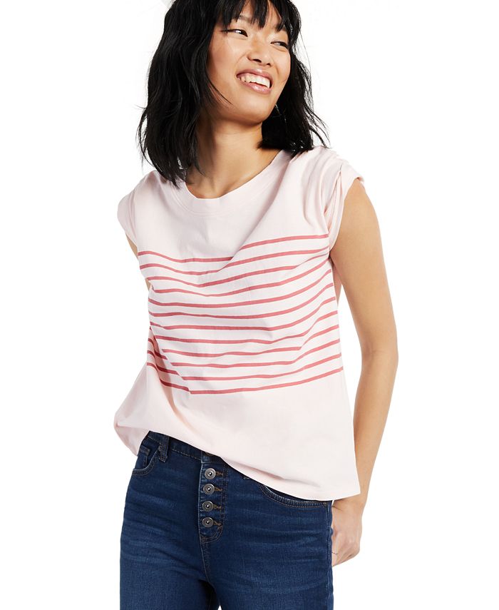 Style & Co Petite Striped Cotton TShirt, Created for Macy's Macy's