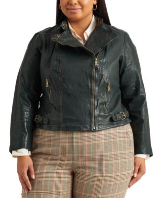 ralph lauren plus size leather jacket