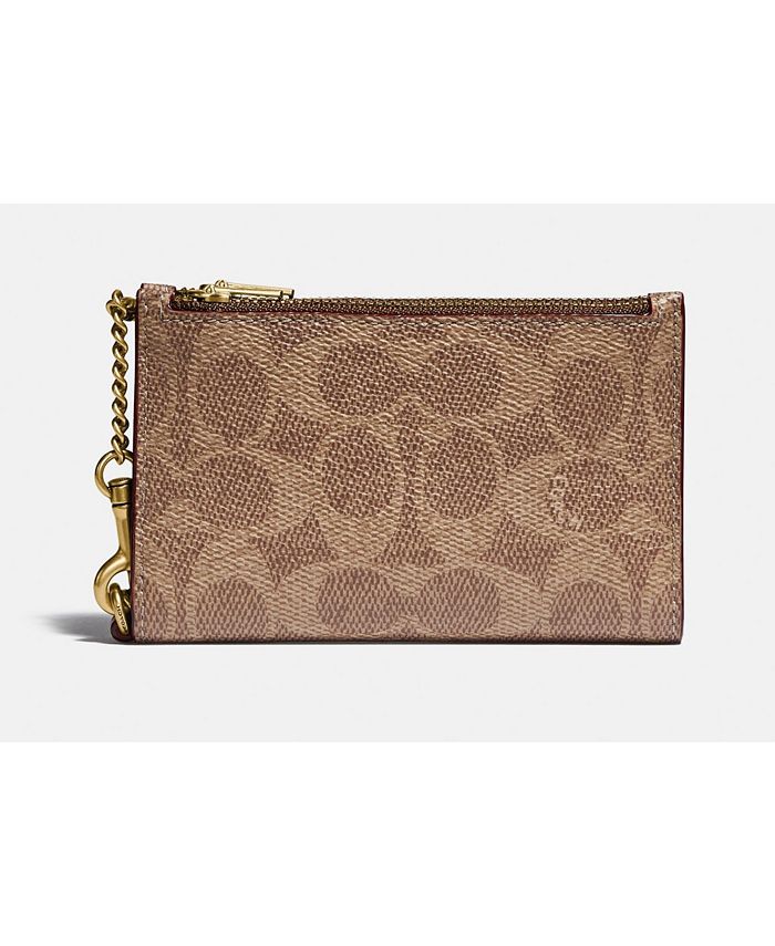 COACH Coated Canvas Signature Zip Chain Card Case & Reviews - Handbags &  Accessories - Macy's