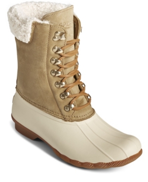 image of Sperry Saltwater Women-s Tall Leather Cozy Duck Boots Women-s Shoes