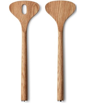 Alfredo Salad Servers, Oak Wood and Stainless Steel
