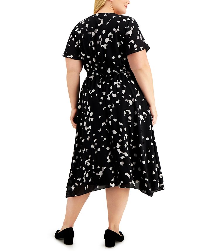Alfani Plus Size Printed Midi Wrap Dress, Created for Macy's - Macy's