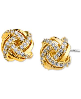 Pav&eacute; Knot Stud Earrings