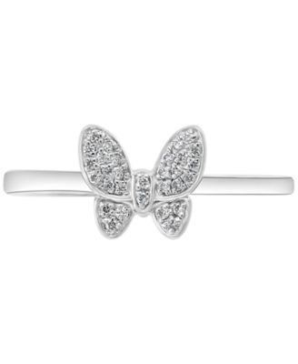 EFFY&reg; Diamond Butterfly Ring (1/10 ct. t.w.) in Sterling Silver or 14k Gold-Plated Sterling Silver