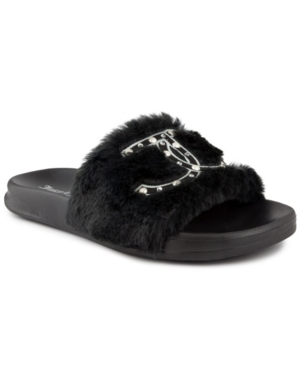 image of Women-s Sleek Faux Fur Sandal Slide Women-s Shoes