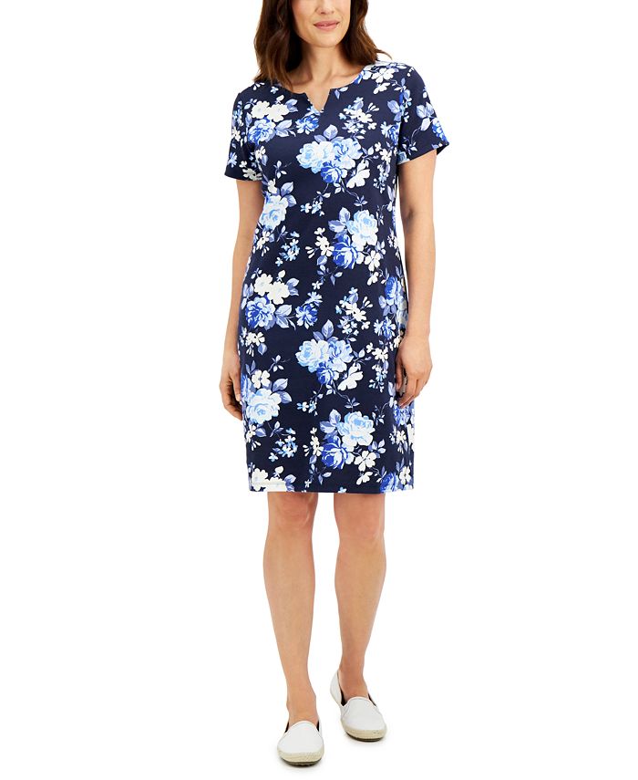 Karen Scott Reverie Floral-Print Dress, Created for Macy's & Reviews ...