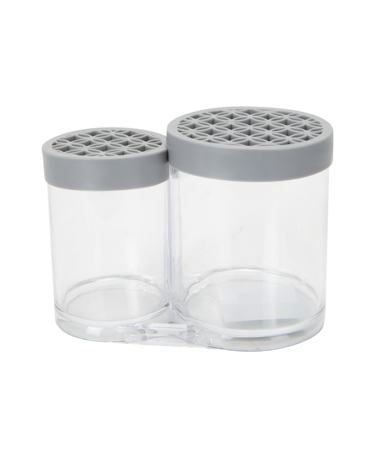 2 Compartment Cosmetic Brush Holder - Gray