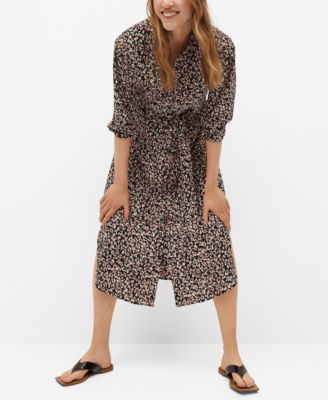 animal print dress mango