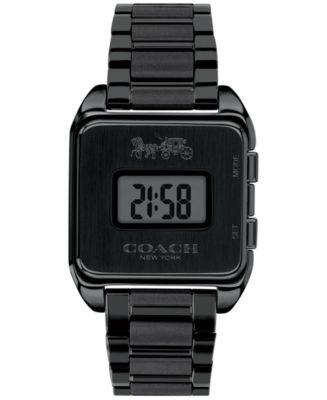 COACH Women s Digital Darcy Black Stainless Steel Bracelet Watch 30mm Macy s