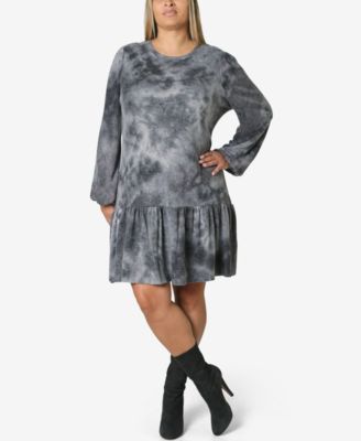 Ultra Flirt - Trendy Plus Size Tie-Dyed Dress