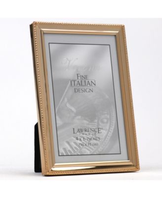 Polished Metal Picture Frame - Bead Border Design, 4" x 6"