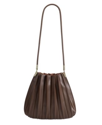 Carrie Pleated Faux Leather Shoulder Bag