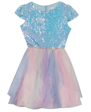 Toddler Girls Glitter Cascade Mesh Skirt Dress