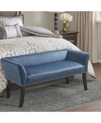 Welburn 49.5" Upholstered Bench with Back Wood Legs