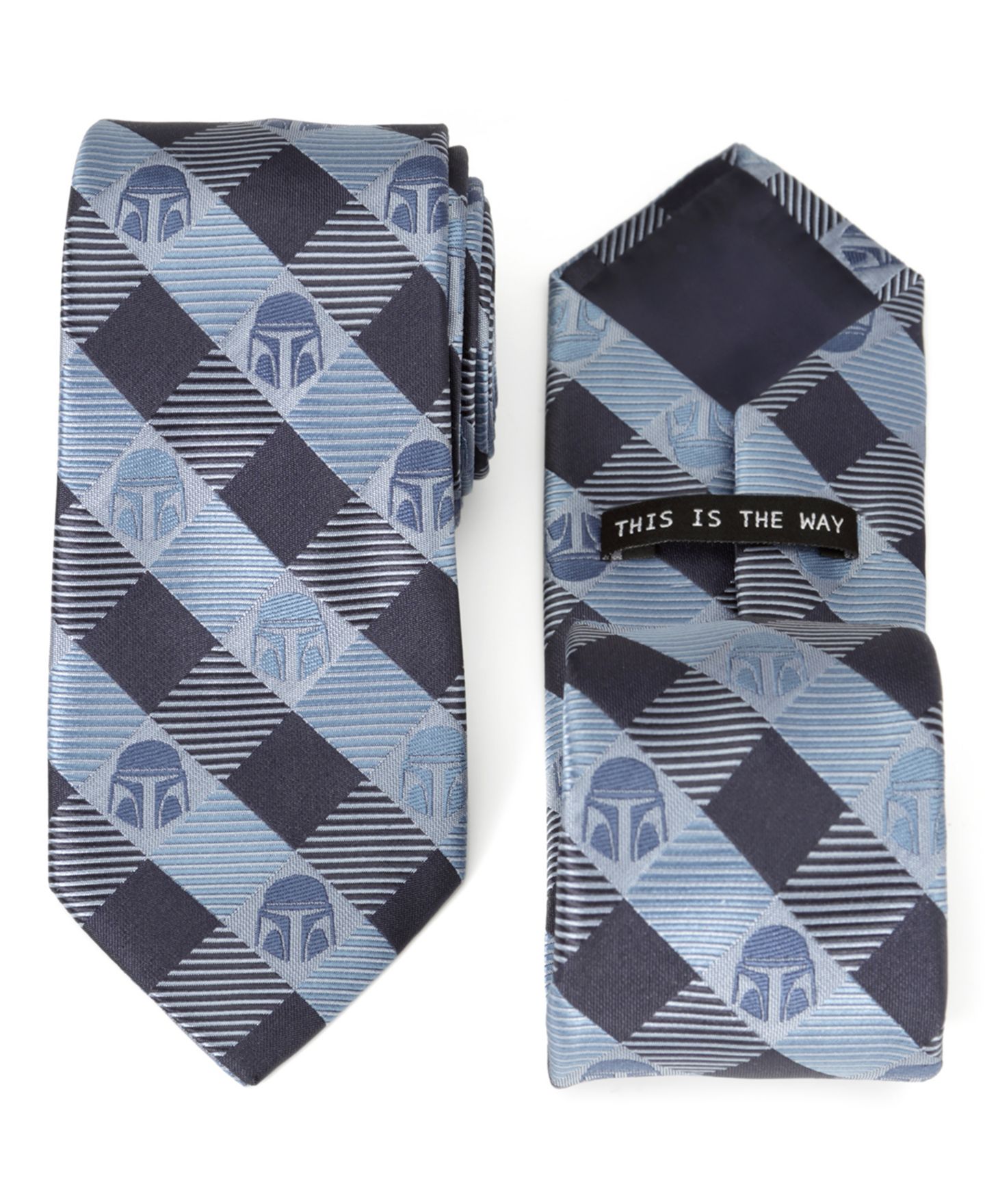 Мужские галстуки Star Wars Mando Helmet Check Tie, цвет: Синий — фото 6