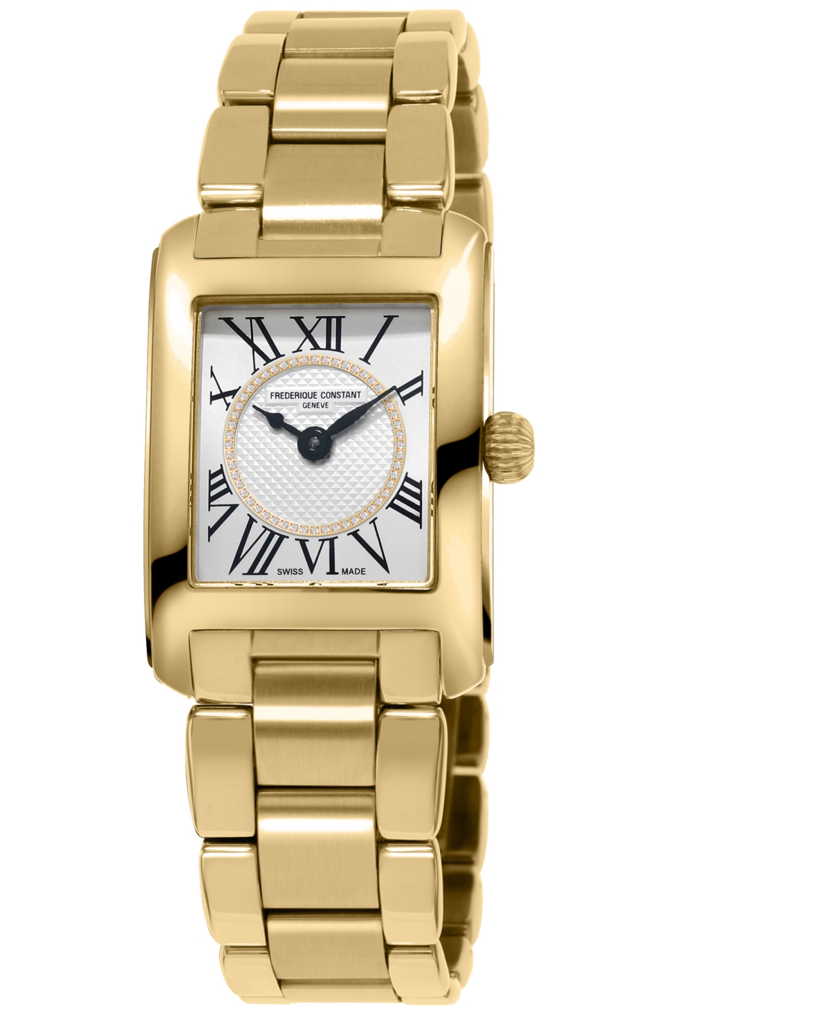 Women's Swiss Classic Carree Diamond (1/20 ct. t.w.) Gold-Tone Stainless Steel Bracelet Watch 23mm - gold