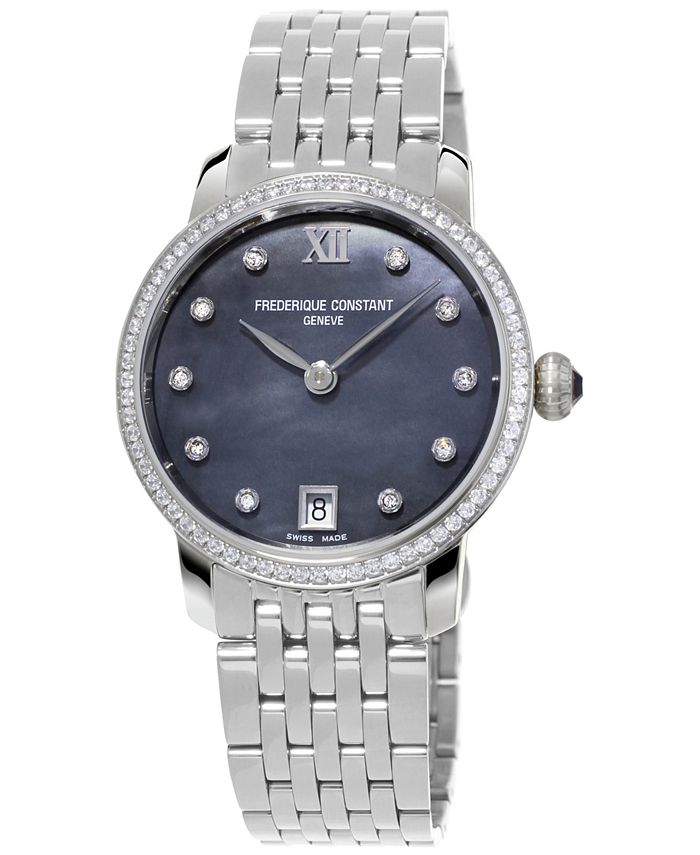 Frederique Constant - Women's Swiss Classics Diamond (5/8 ct. t.w.) Stainless Steel Bracelet Watch 30mm
