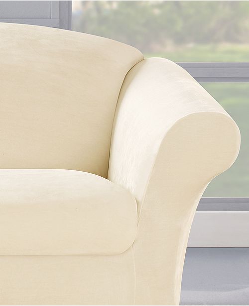 Sure Fit Stretch Plush 2 Piece Loveseat Slipcover Reviews Slipcovers Home Decor Macy S