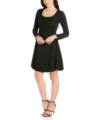 Women's Long Sleeve Knee Length Skater Dress
