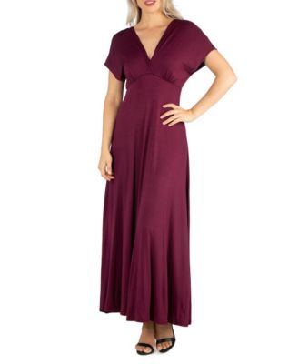 24seven Comfort Apparel Women's Cap Sleeve V-Neck Maxi Dress - Macy's