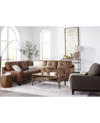 Furniture Harli Leather Sectional Collection Created For Macys In Stout