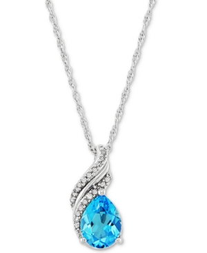 image of Swiss Blue Topaz (2 ct. t.w.) & Diamond (1/10 ct. t.w.) 18