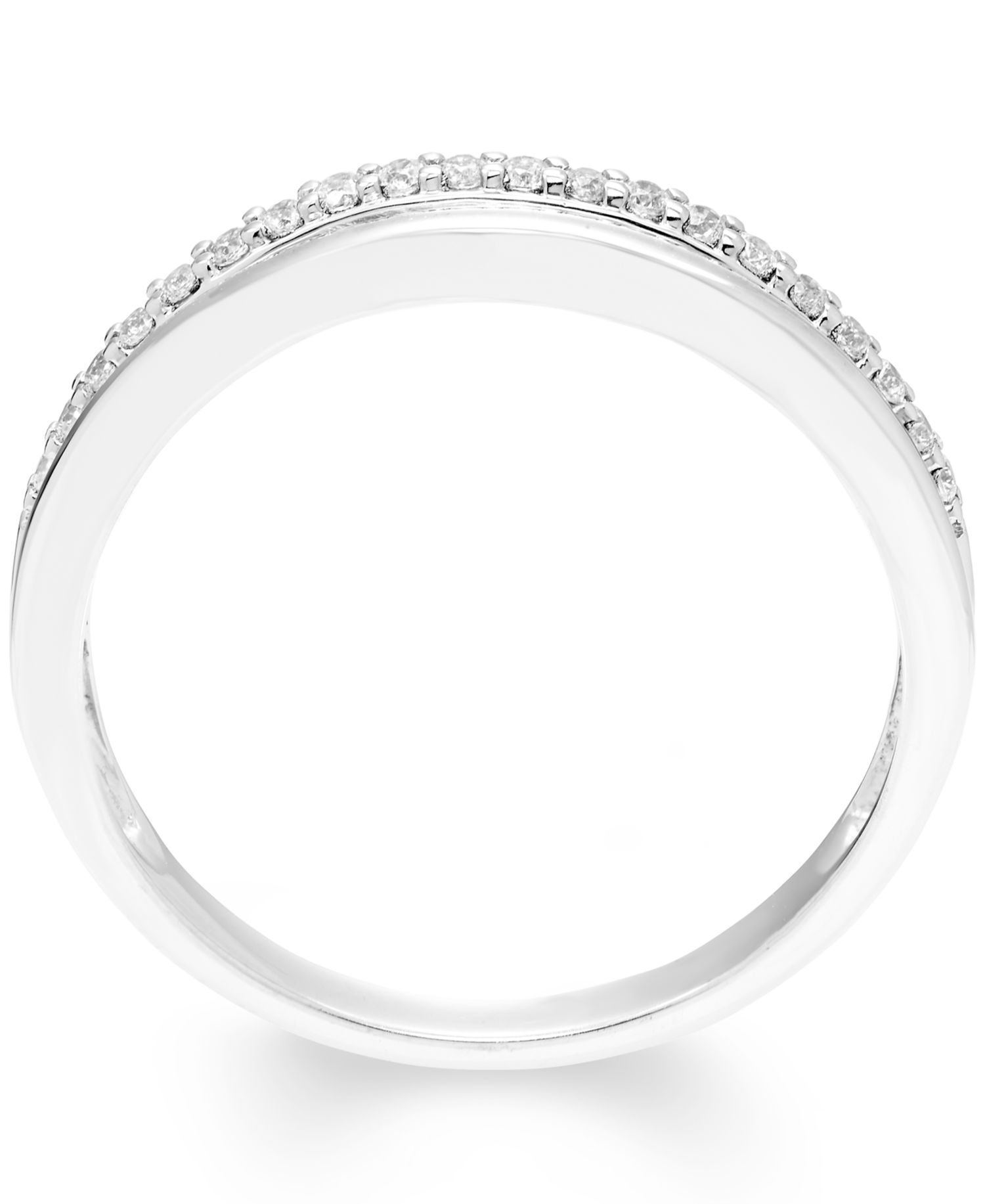 Diamond Split Band (1/8 ct. t.w.) in 14K White and Yellow Gold or 14K White Gold
