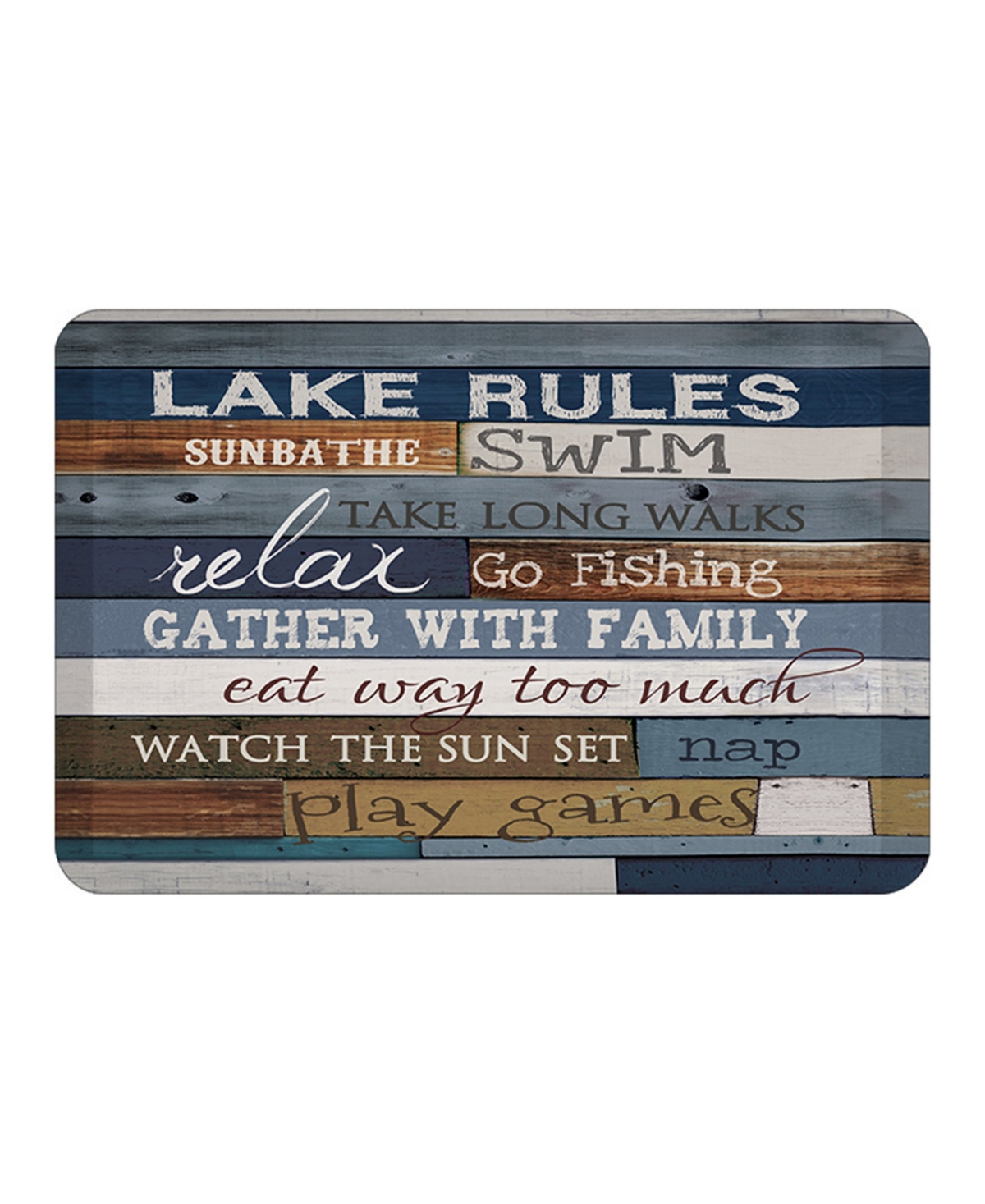 Lake Rules Kitchen Mat - Navy