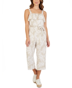 Bcx Juniors' Printed Flounce Jumpsuit
