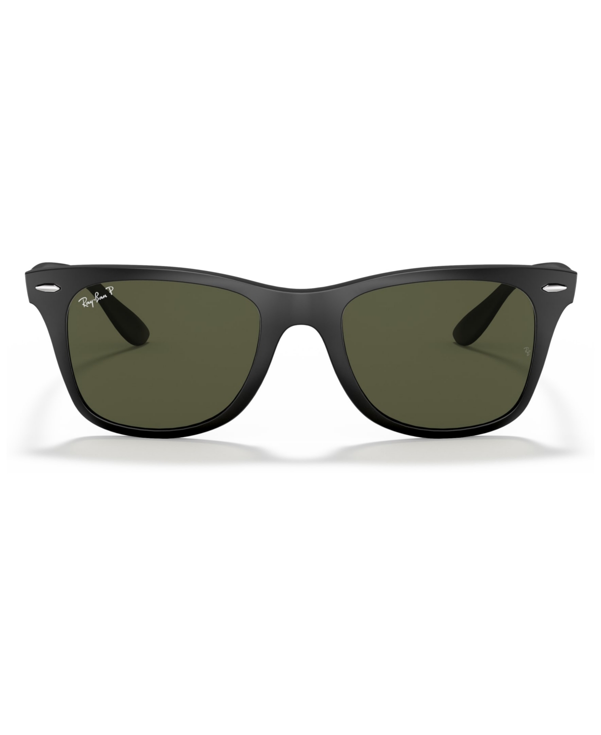 Shop Ray Ban Polarized Polarized Sunglasses , Rb4195 Wayfarer Liteforce In Black Matte,green Polar
