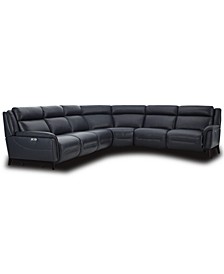 CLOSEOUT! Lond 6-Pc. Leather Sectional with 2 Power Recliners, Created for Macy's
