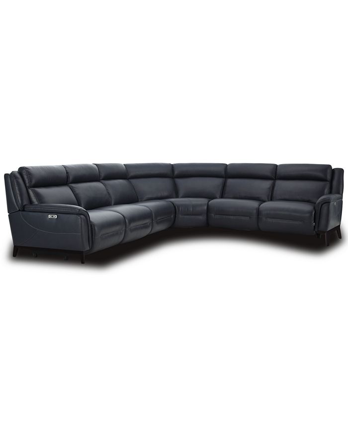Furniture Closeout Lond 6 Pc Leather, Macy S Black Leather Reclining Sofa