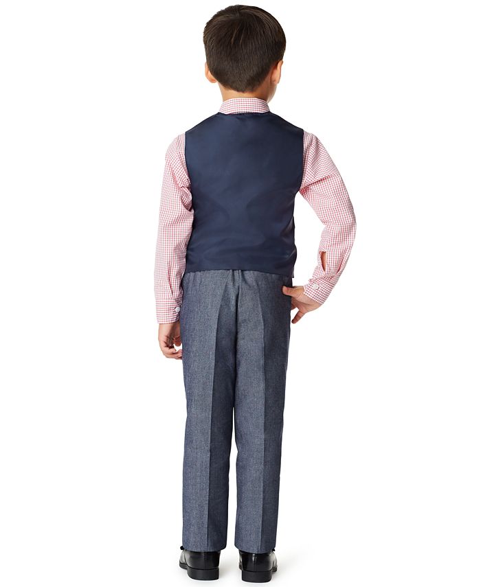 Nautica Little Boys Iridescent Twill 4 Piece Vest Set Macy's