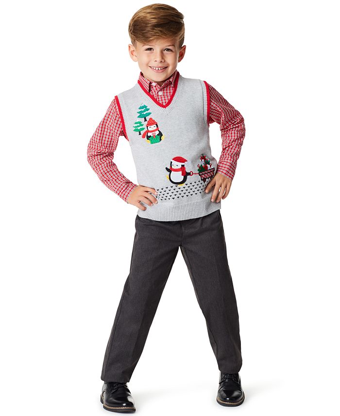 Boys holiday sweater best sale vest