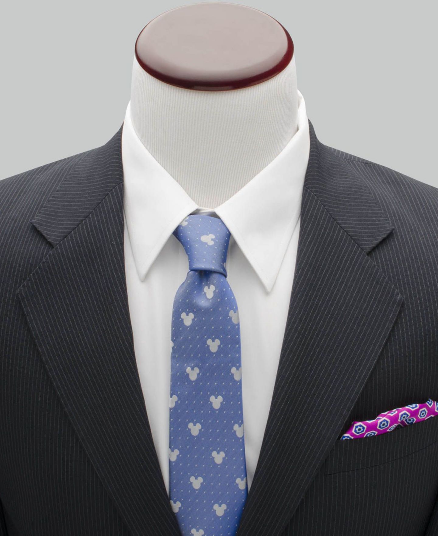 Мужской галстук Disney Mickey Mouse Pin Dot Tie, цвет: Синий — фото 2