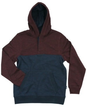 Big Boys Coventry Color Block Pullover Fleece Henley Hoody