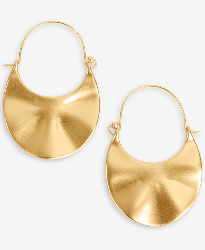 Lucky Brand Gold-Tone Wavy Hoop Earrings & Reviews - Earrings 
