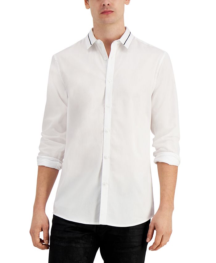 INC International Concepts Men's Piped Shirt, Created for Macy's - Macy's