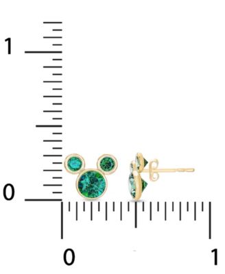 Children's Cubic Zirconia Birthstone Mickey Mouse Stud Earrings in 14k Gold