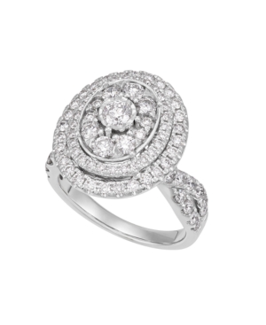 image of Diamond Oval Halo Engagement Ring (2 ct. t.w.) in 14K White Gold