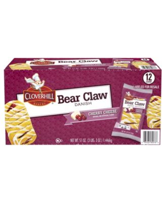 Cloverhill Cherry Cheese Bear Claw, 4.25 oz, 12 Count