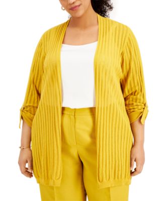 Kasper Plus Size Roll-Tab Open-Front 