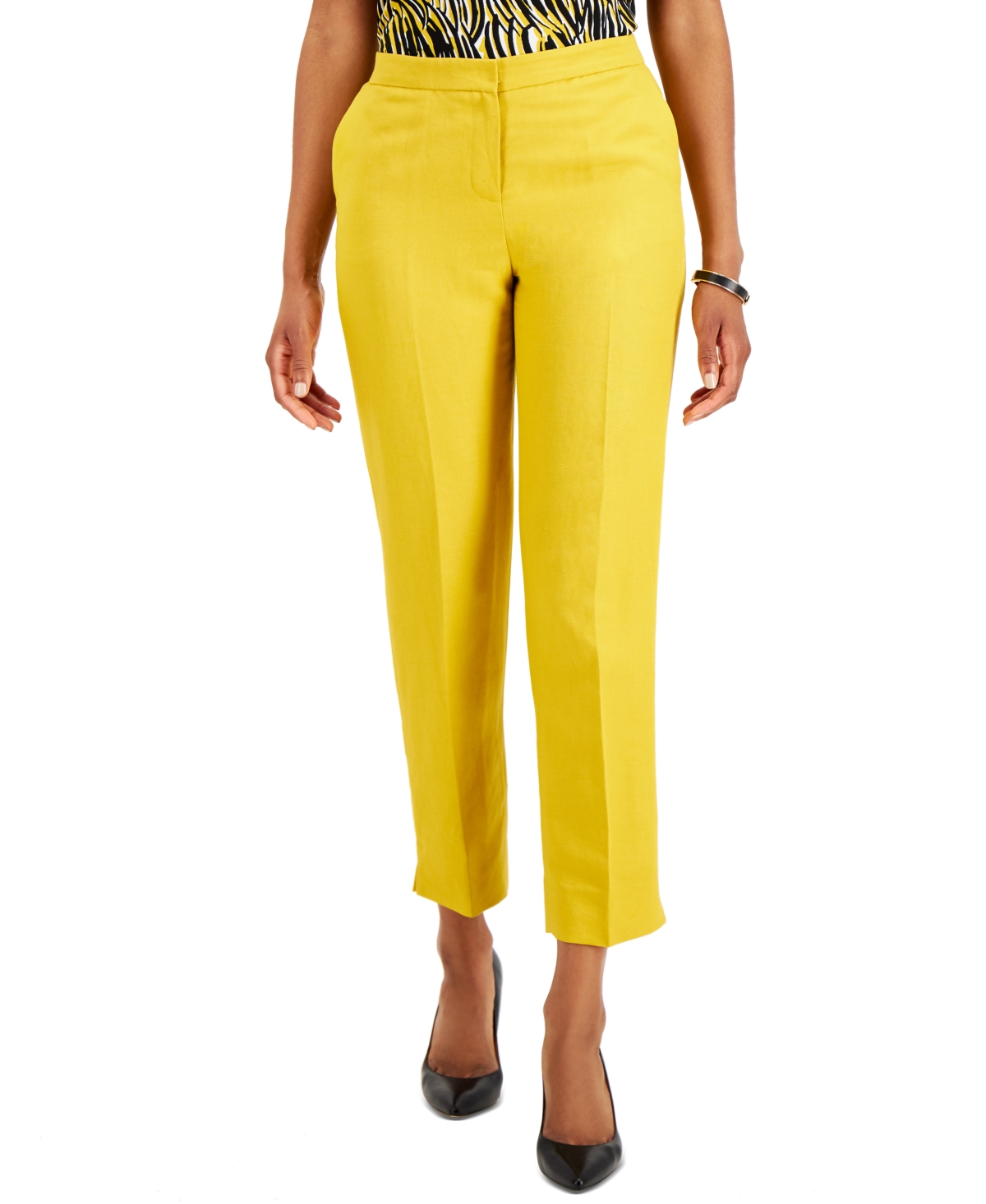 Kasper Women's Linen-Blend Snap-Front Cuffed-Sleeve Jacket & Straight-Leg  Pants - Macy's