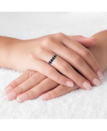 Macy s Black Spinel Pave Hearts Eternity Ring Macy s