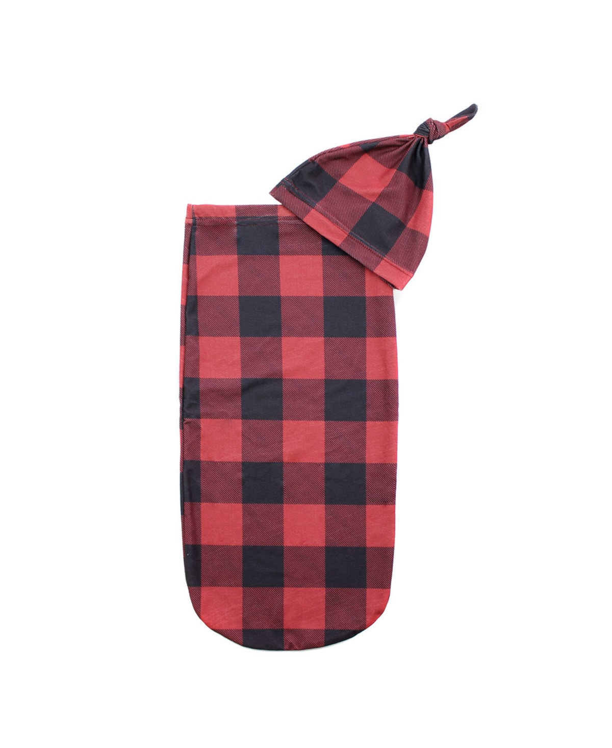 Itzy Ritzy Baby Boys And Girls Cutie Cocoon And Hat Set, Set Of 2 In Red Buffalo Plaid
