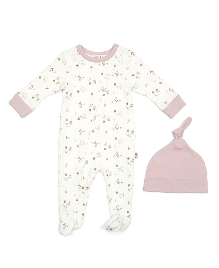 Rabbit+Bear Rabbit + Bear 100 Organic Cotton Baby Girls 2pc Coverall