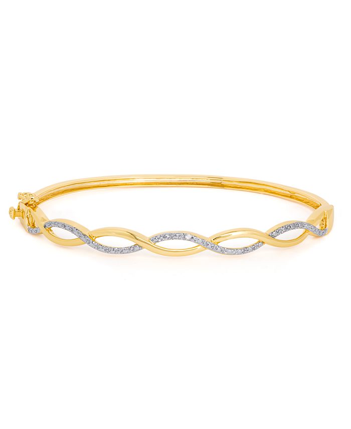 Macy s Diamond Accent Infinity Bangle in Gold Plate Macy s