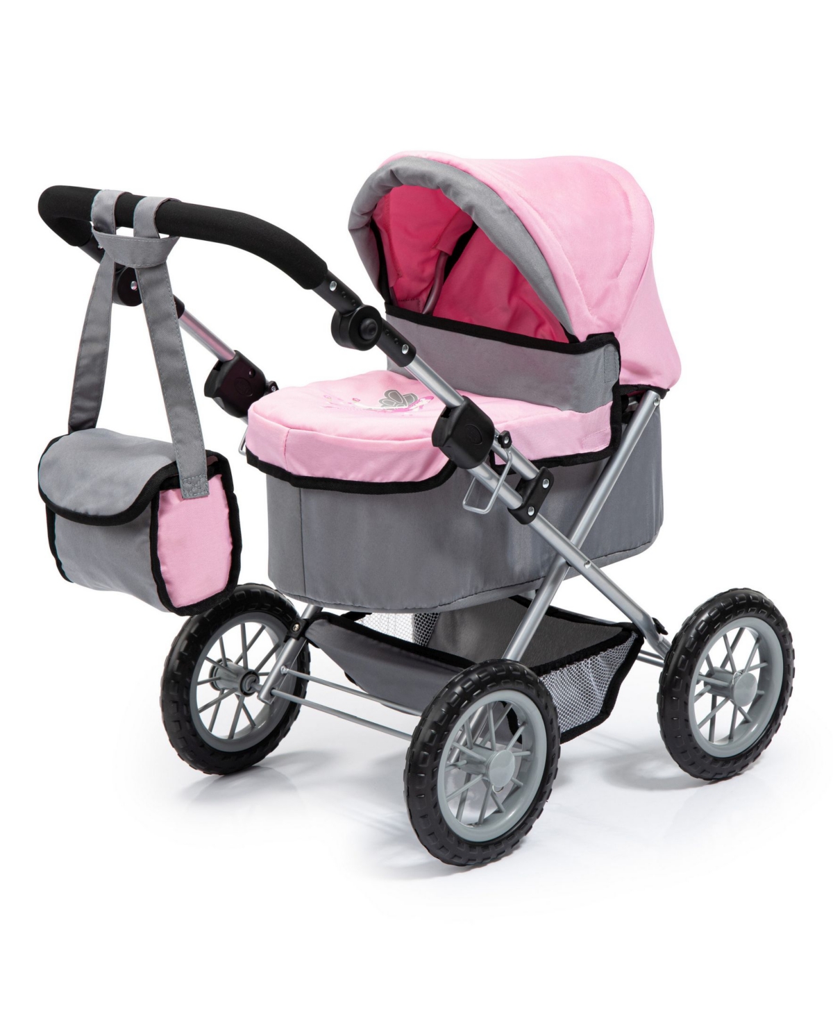 Redbox Trendy Pram Stroller For Toy Baby Dolls In Gray,pink