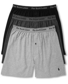 폴로 랄프로렌 속옷 하의 3팩 Polo Ralph Lauren Mens 3-Pk. Cotton Classic Knit Boxers
